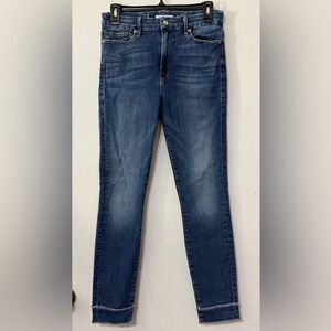 Good American Good Legs Fringe Ankle Cuff Jeans BLUE106